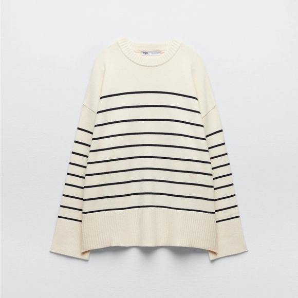 Zara Cream and Black Striped Sweater - Picture 8 of 8